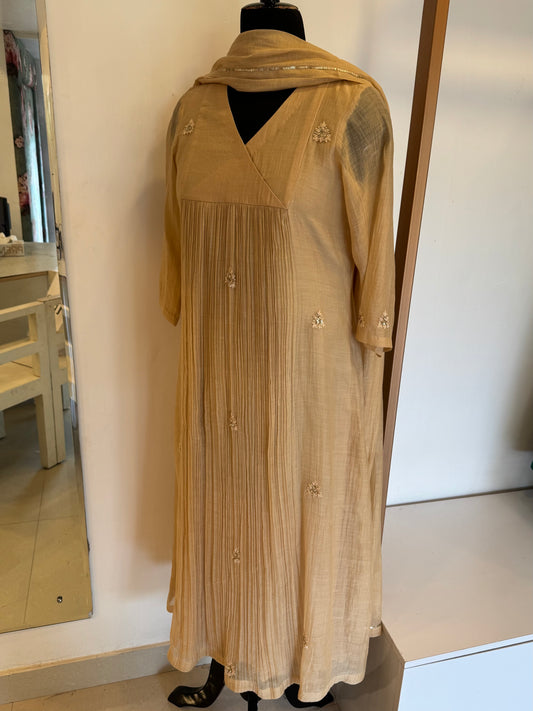 Castilla - Beige Mul Chanderi Kurta Set
