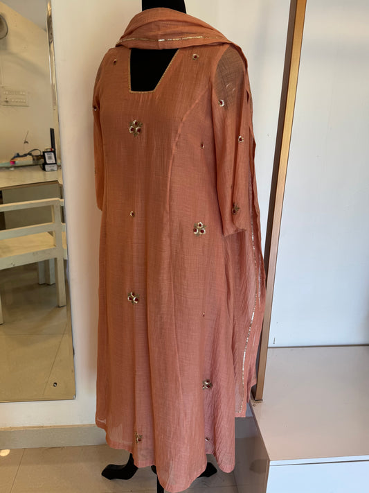 Peach Pink Kurta Set