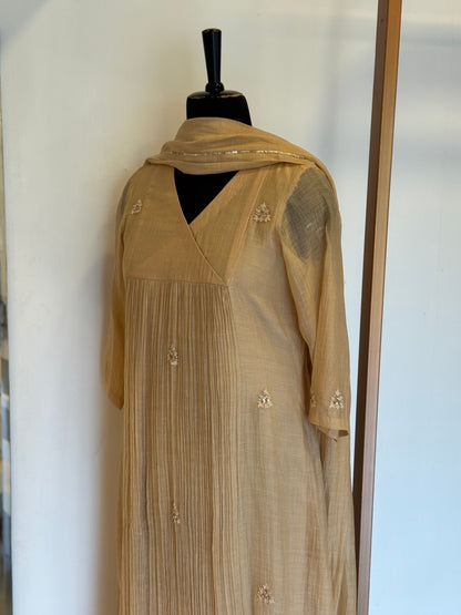 Castilla - Beige Mul Chanderi Kurta Set