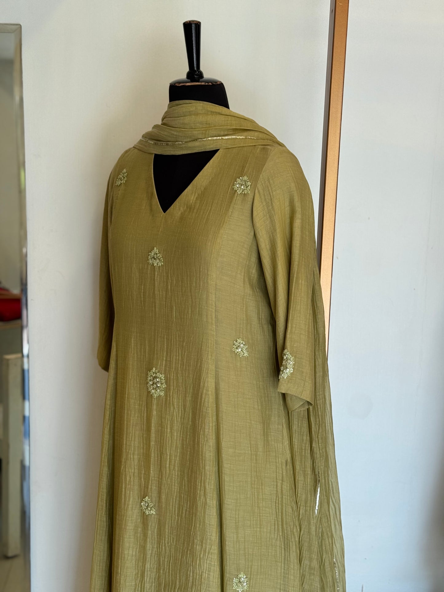 Freya - Key Lime Mul Chanderi Kurta Set