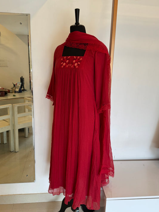 Akari - Red Kota Doria Set