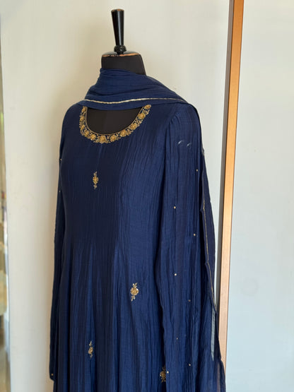 Dyuti - Navy Blue Anarkali Set