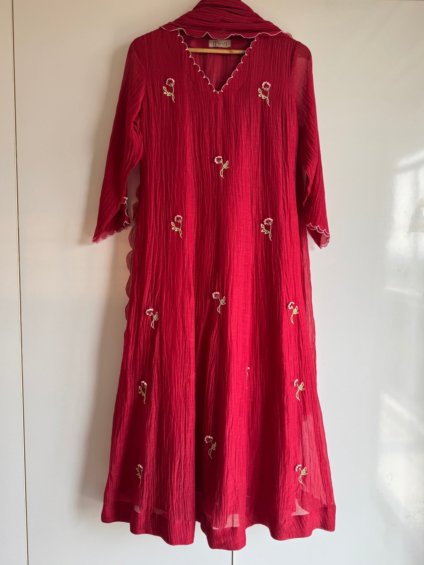 Zelie Red Anarkali Set