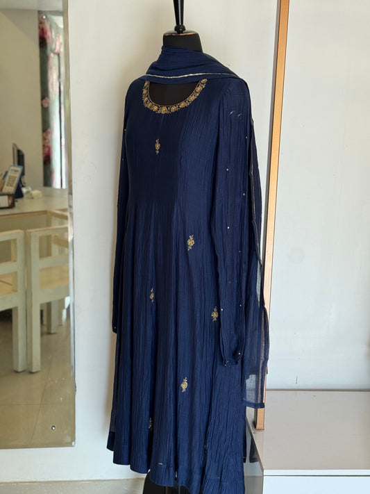 Dyuti - Navy Blue Anarkali Set