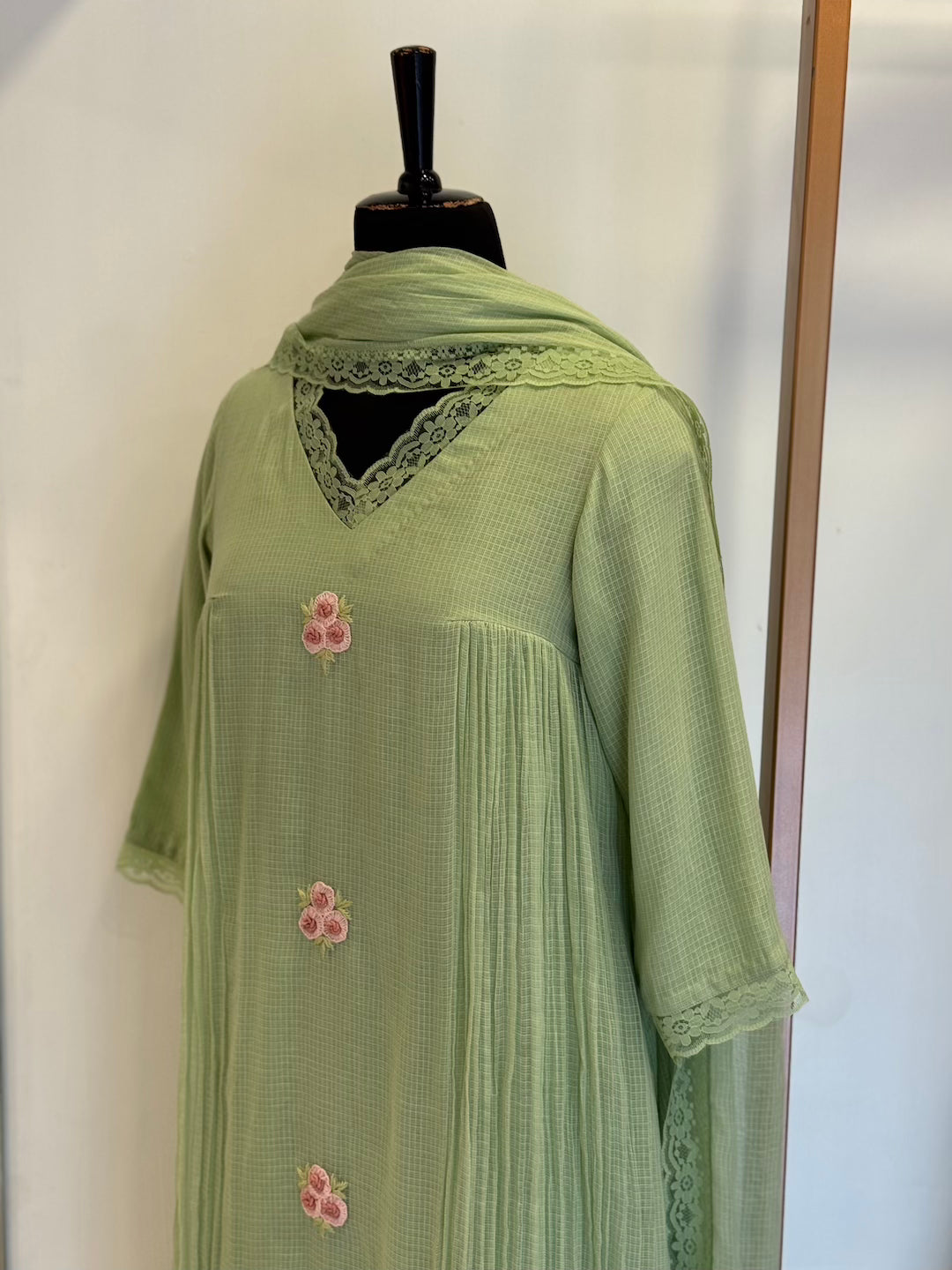 Light Green Kota Doria Set - Thea