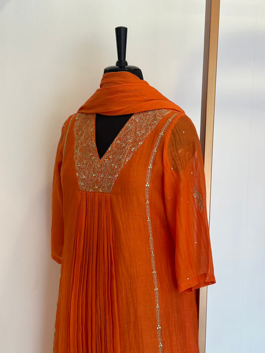 Bright Orange Kurta Set