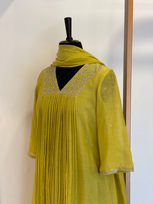 Lemon Yellow Kurta Set - Thea