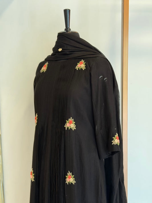 Black Bullion Chanderi Kurta Set - Thea