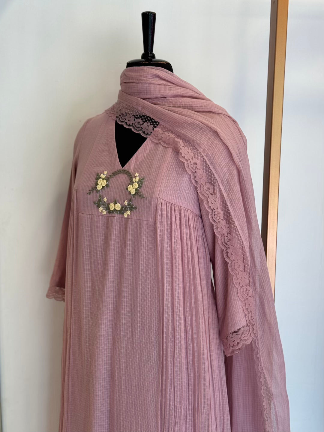 Pastel Pink Kota Doria Set - Thea