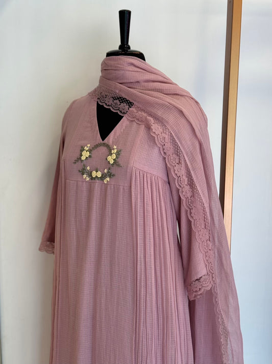 Pastel Pink Kota Doria Set - Thea