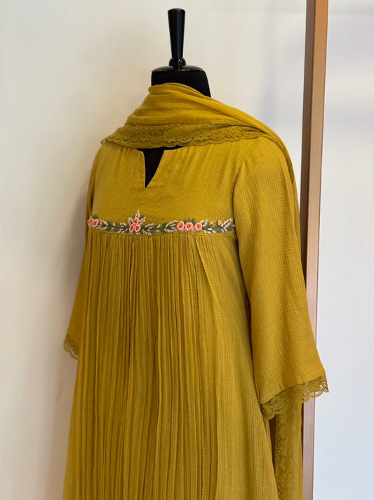 Mustard Kota Doria Set - Thea