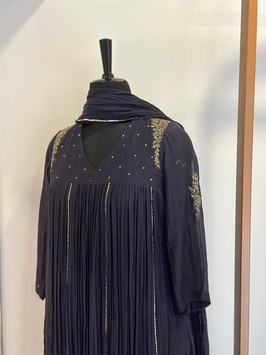 Midnight Indigo Kurta Set - Thea